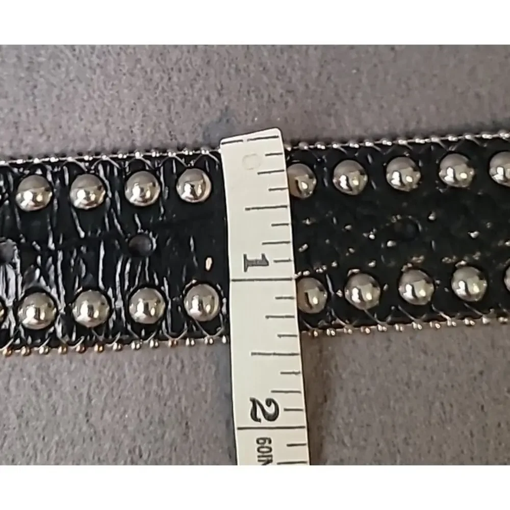 VTG Nocona Rhinestone Belt L Western Glam Cowgirl